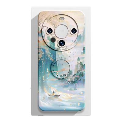 【指环鎏金山水】轻奢支架手机壳