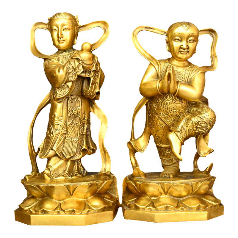 黄铜金童玉女摆件家居结婚礼品