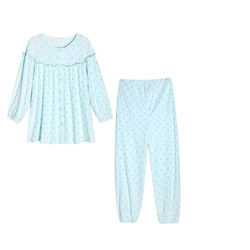 快乐屋贴身月子服春夏薄款荷叶边