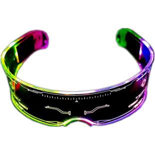 科技led发光眼镜赛博朋克科幻儿童太阳镜蹦迪电音节派对炫酷墨镜