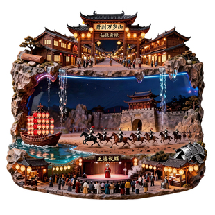 开封万岁山文创冰箱贴3D立体金属河南旅游武侠纪念品伴手礼送朋友