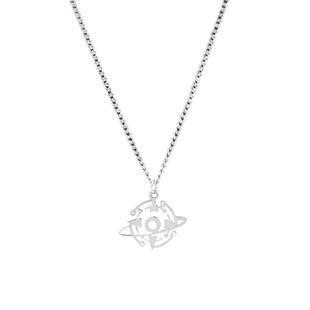 个性宇宙星球项链吊坠饰品嘻哈钛钢简约锁骨卫衣链情侣男女短款潮