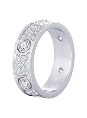 银色满天星镶钻戒指女