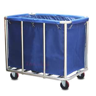 锥形布草车不锈钢宾馆客房服务车洗衣房收集车酒店脏布草回收车