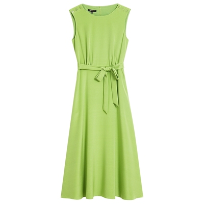 【真丝系列】YINER音儿秋季薄荷曼波桑蚕丝无袖连衣裙