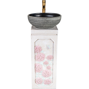 匠心坊中式户外庭院洗手池台盆阳台一体洗手盆室外花园拖把池水池