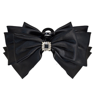 在逃公主蝴蝶结发夹方钻后脑勺大号鲨鱼夹女夹子发卡布艺轻奢抓夹