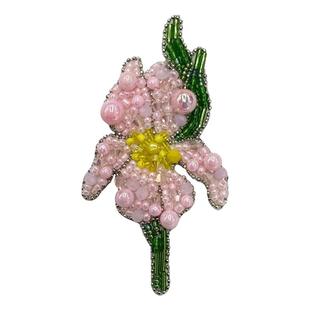 法式珠绣玫瑰花鸢尾花朵布贴 衣服鞋包装饰破洞辅料配件手缝补丁