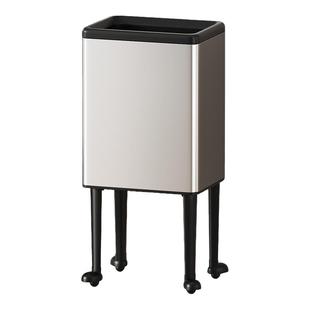 厨房高脚垃圾桶免弯腰客厅家用不锈钢带滑轮可移动大容量专用新款