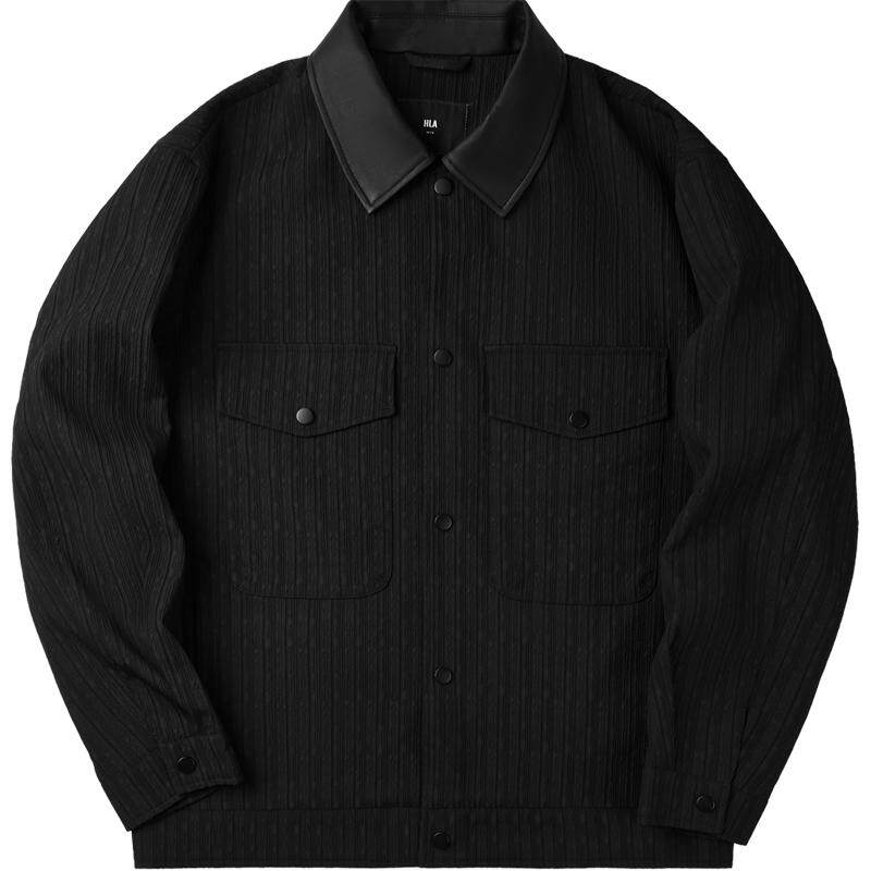 HLA/海澜之家POWER YOUNG系列夹克26春夏新肌理翻领休闲风长袖男