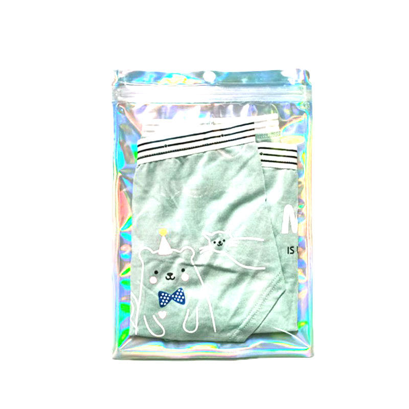 镭射透明自封袋镀铝闪光阴阳骨袋彩色数据线密封袋镭射饰品包装袋
