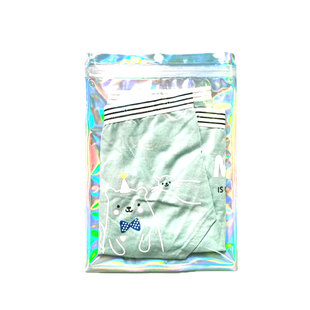 镭射透明自封袋镀铝闪光阴阳骨袋彩色数据线密封袋镭射饰品包装袋