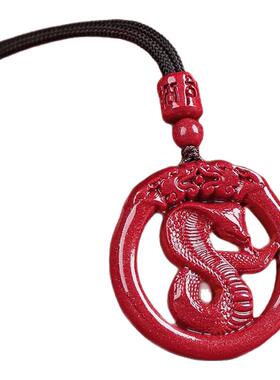 真品朱砂十二生肖吊坠女本命年属蛇猴守护神男平安扣挂件项链饰品