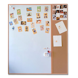 清朗白板软木组合留言板计划板珐琅板挂墙磁吸功能板照片墙儿童家用黑板墙挂式办公家用装饰图钉板尺寸定制
