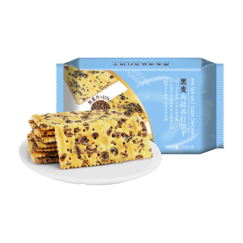 怪力食厂黑麦海盐苏打饼干180g