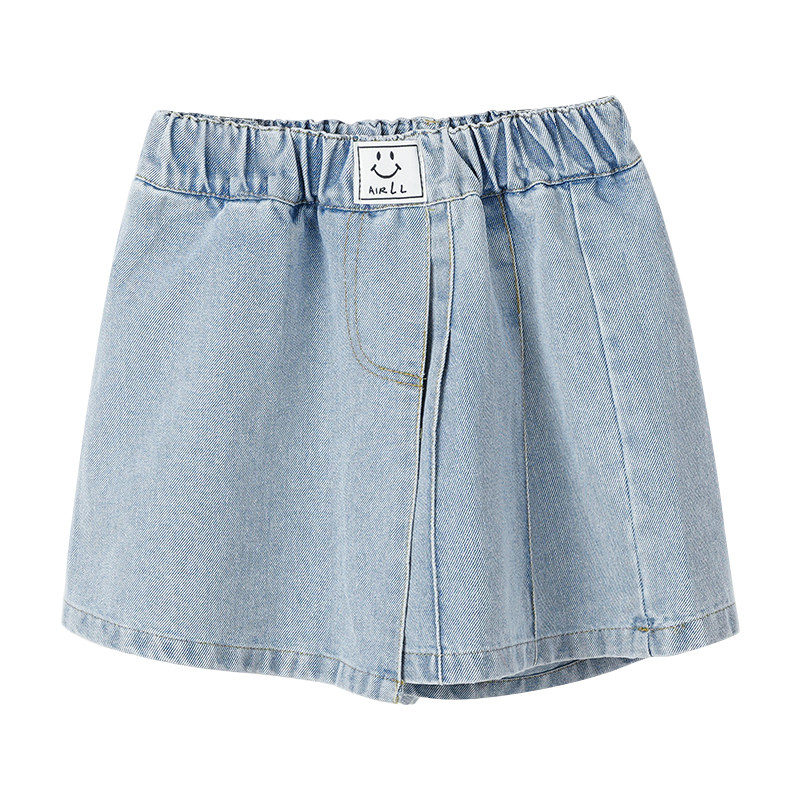 女童牛仔短裤裙裤夏季冰丝热裤薄