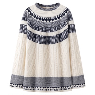 VIKTORIACHAN 26早春新品圆领多层次立体绞花费尔岛毛衣SOLSOL