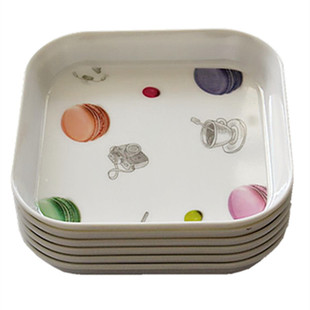 餐桌吐骨头碟放垃圾鱼刺渣盘家用密胺水干果零食小吃瓜果吐壳盘子