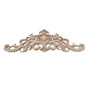 欧式实木雕花贴花中式东阳木雕花角花客厅装饰花背景墙柜门门心花