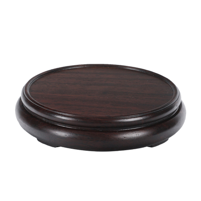 实木整木圆形底座花瓶茶壶底座