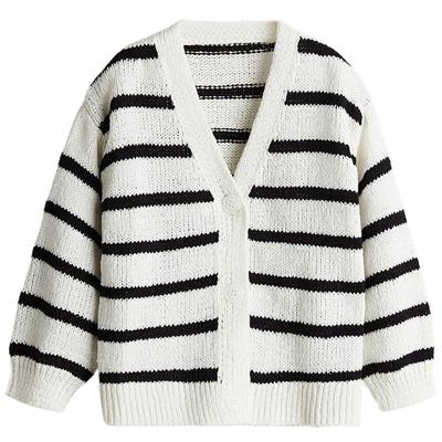 HM童装儿童女童毛衣冬季V领舒适内搭宽松柔软外套针织衫1236362