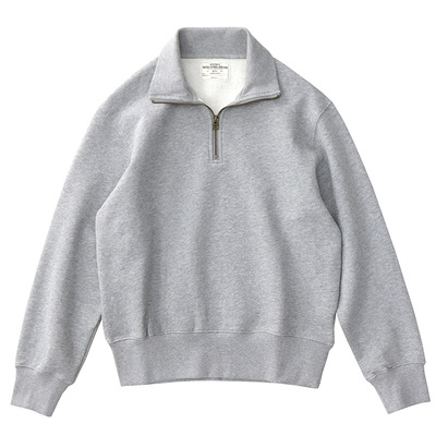 重磅纯棉翻领半拉链卫衣