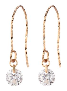 右手等待女S925银欧美莫桑钻耳钉