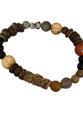 新中式撞色彩色串珠弹力手链