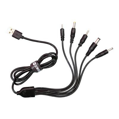 dc5v一拖五圆孔台灯充电线圆头口通用usb转dc3.5mm5.5电源数据线