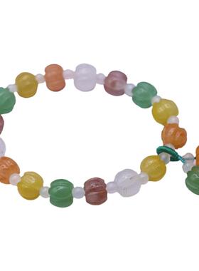 国潮天然七彩南瓜珠手串汉服手链