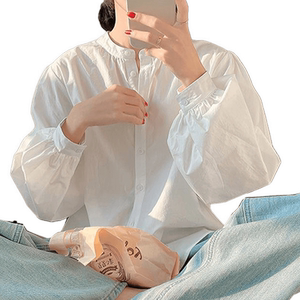 LE真维斯女装长袖衬衫 2024新款日常百搭通勤商务立领长袖衬衫女