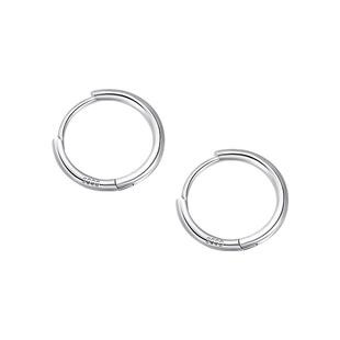 实心款925纯银针耳环男素圈耳钉养耳洞耳圈女单耳扣个性小众耳饰