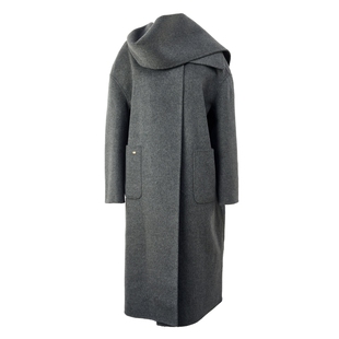 【绵羊毛+山羊绒】Scofield女装法式围巾领毛呢大衣2025冬季新品