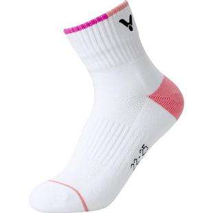 VICTOR胜利女羽毛球袜子加厚毛巾底运动女袜威克多中筒袜吸汗透气
