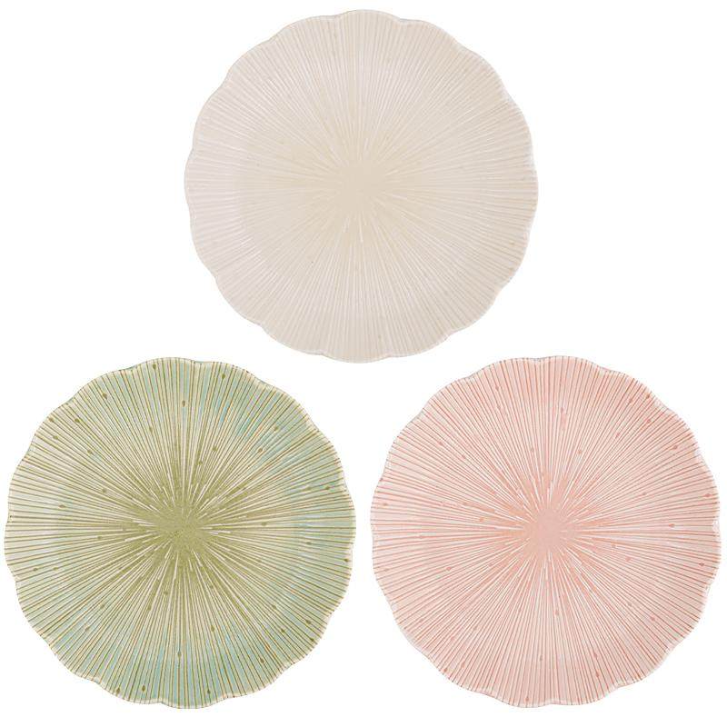 美浓烧日本进口奶油风釉下彩餐具汤碗水果盘饭碗碟家用陶瓷套装