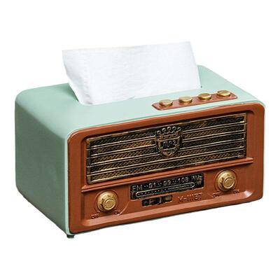 花狐狸复古收音机纸巾盒