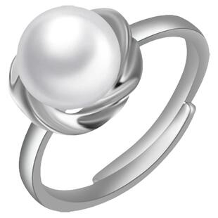 老银匠s925银花朵食指戒淡水珍珠戒指女情人节礼物送女友纯银戒指