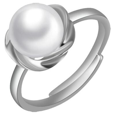 老银匠925纯银绽放淡水珍珠戒指