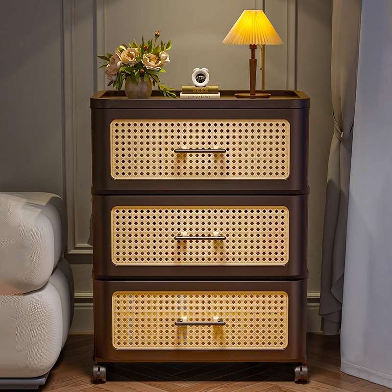 抽屉式收纳柜多层可移动置物柜客厅家用五斗柜卧室夹缝床头储物柜