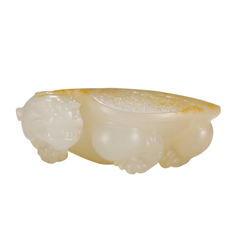和田玉龙龟吊坠男款玉坠洒金皮