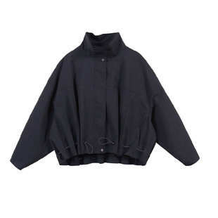 Jane express/简表达极简风纯色系捏褶花苞下摆女士外套CWT62002