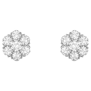 小众设计S925纯银满钻雪花耳钉项链 小巧精致山茶花银饰套装女