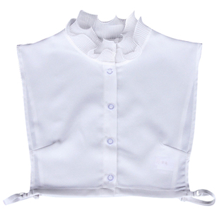 韩版公主风花苞立领衬衫冬假领子女百搭蕾丝衬衣领毛衣装饰打底领