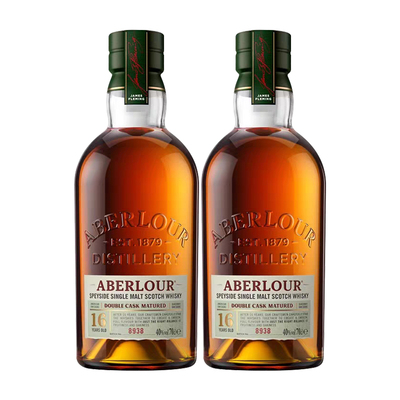 亚伯乐16年双桶陈酿单一麦芽苏格兰威士忌700mL保乐力加出品 双支