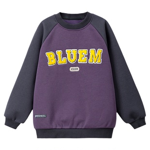 Bluem中大童卫衣冬季衣服男童内搭加棉儿童t恤保暖外套男孩冬装新