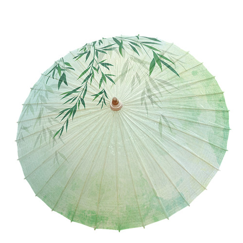 非遗纯手工油纸伞晴雨两用国风复古风伞汉服古代舞蹈道具绿茉莉花
