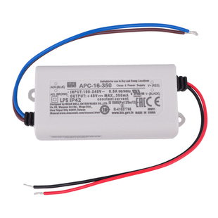台湾明纬APC-16-350单组输出LED恒流电源350mA照明灯饰16W 12~48V