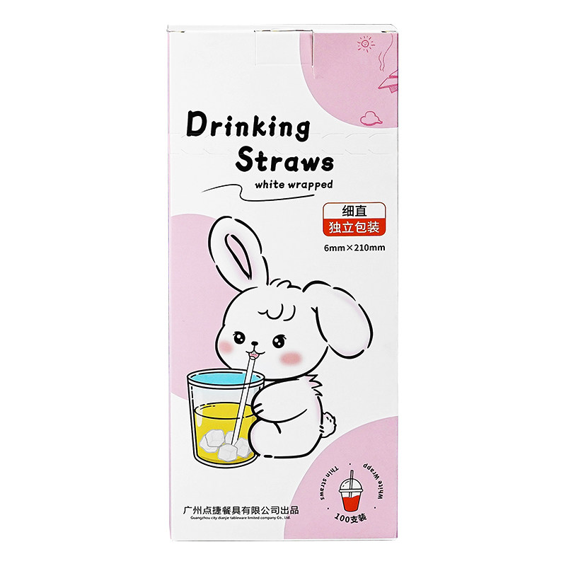 点捷餐具一次性直吸管透明家用