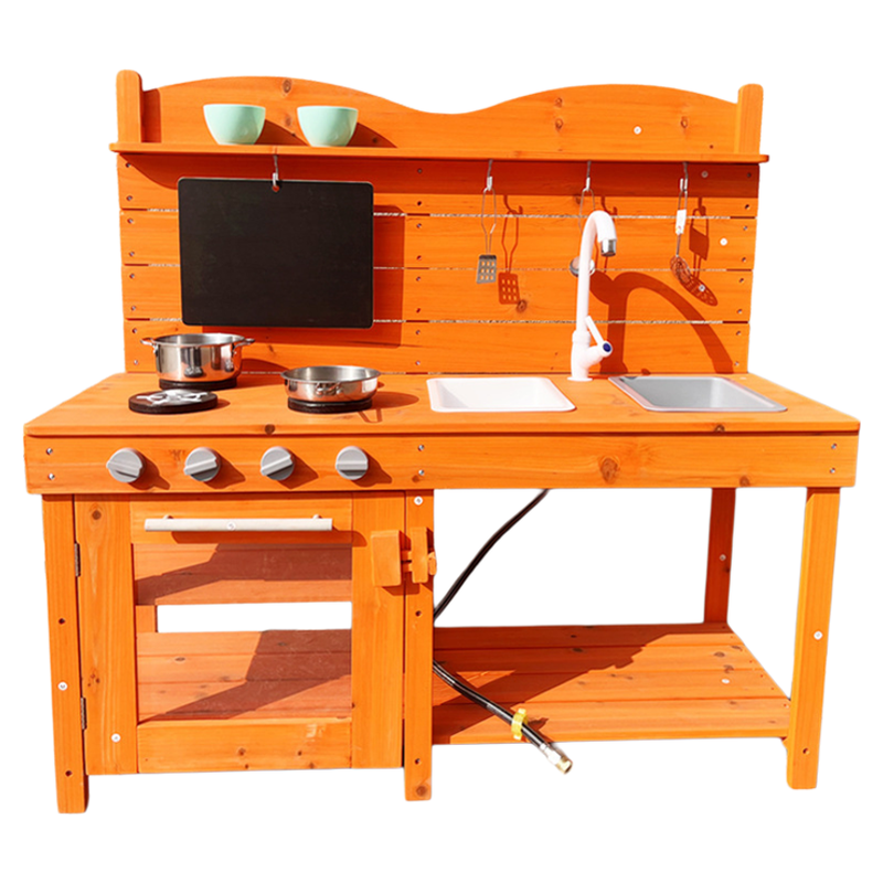 儿童户外过家家厨房玩具实木仿真模拟煮饭多功能套装玩具