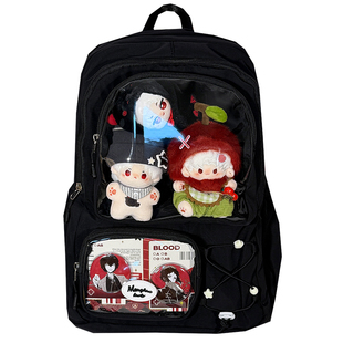 日常大容量星星痛包双肩包初中高中学生大容量书包女轻便吧唧娃包